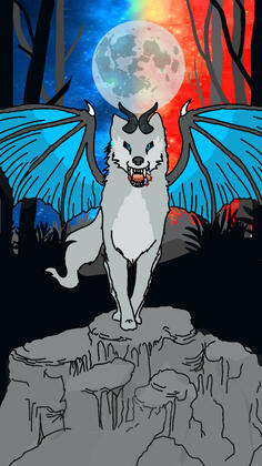 Demonized wolf
